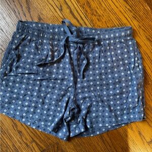 Felina Navy Blue Printed Drawstring Sleep Shorts